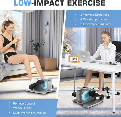 ANCHEER Under Desk Elliptical Machine, Electric Seated Pedal Exerciser, Mini Elliptical Machines for Seniors, LCD Display Monitor, Remote Control, Leg Exerciser for Home