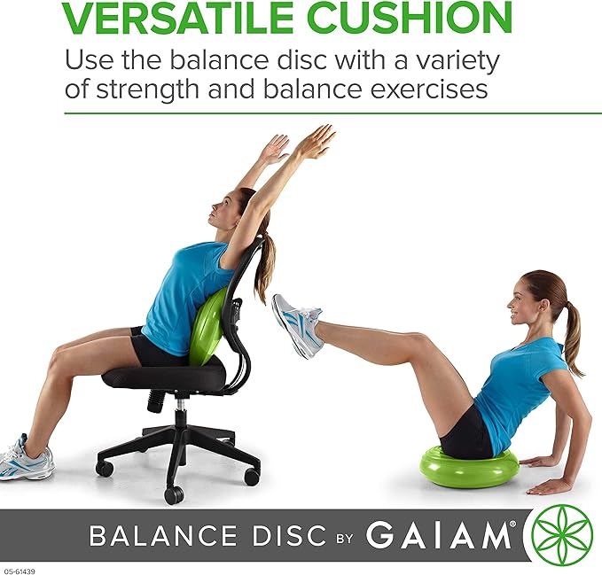 Gaiam Balance Disc Wobble Cushion Stability Core Trainer for Home or Office Desk Chair & Kids Alternative Classroom Sensory Wiggle Seat