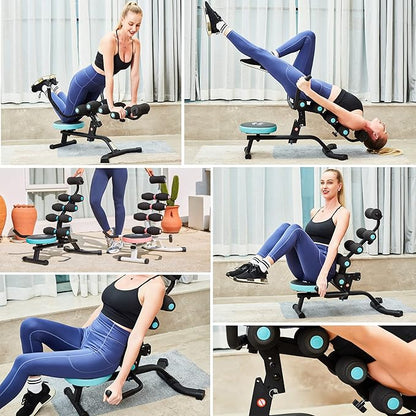 Leikefitness Back Relax Chair with Foam Roller Relieve Back Pain Back Stretcher Mini Inversion 360° Rotating Seat