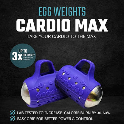 Egg Weights Cardio Max 3.0 lbs. Stainless Steel Hand Weights Dumbbell Set with Anti-Slip Silicone Finger Loop for Workout, Fitness, Training for Men and Women - 2 Eggs, 1.5 lbs each + Free E-Book Workout Guide