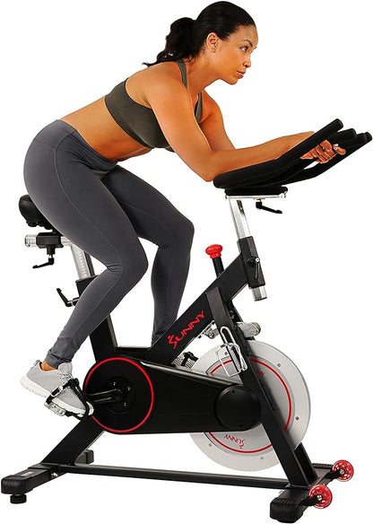 Sunny Health & Fitness Magnetic Belt Drive Indoor Cycling Bike With Optional SunnyFit® App Connectivity