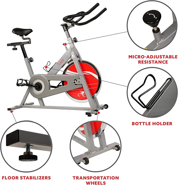 Sunny Health & Fitness Stationary Indoor Cycling Bike