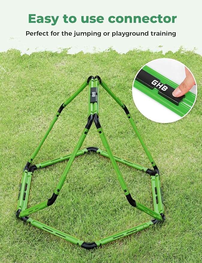 GHB Hex Agility Rings Speed Rings with Carrying Bag 6 Set Portable Hexagon Rings, Agility Hurdles for Agility Footwork Training