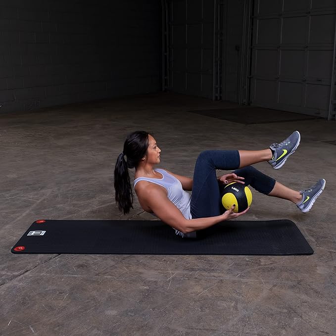 Body-Solid Rubber Medicine Ball - Superior Grip, Textured Surface, Adjustable Air Pressure Fitness Balls - Ideal for Cardio and Core Exercise in Home & Gym Workouts