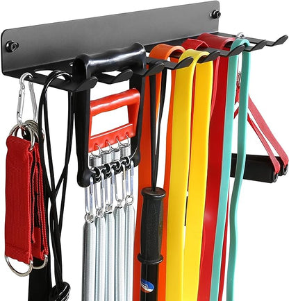 Multi-Purpose Gym Equipment Storage Rack Resistance Bands Storage Hanger Barbell Rack Heavy Duty Gym Rack for Exercise Bands, Lifting Belts and Jump Ropes