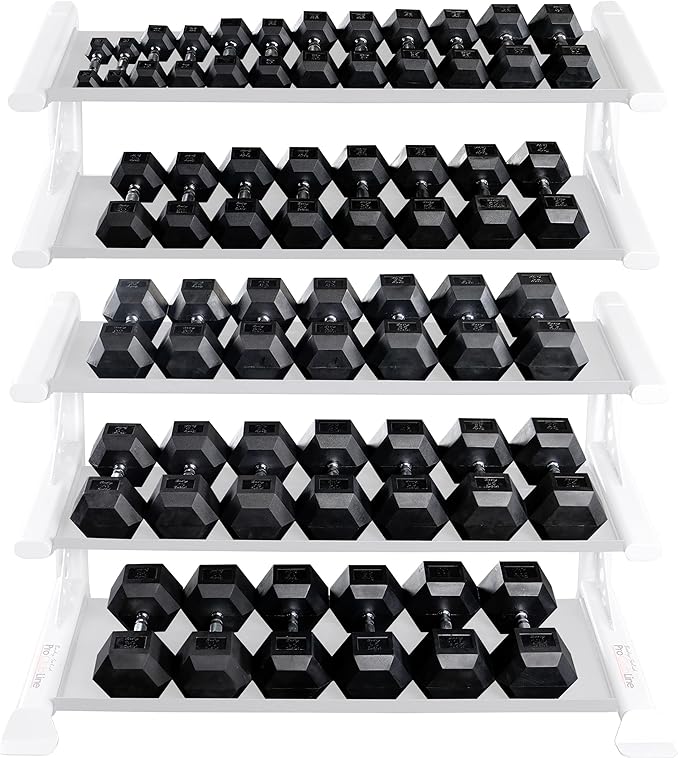 Body-Solid Rubber Coated Hexagon Dumbbells, Hand Weights For Men and Women, Weights Dumbbell for Strength Training, Body Building Home Gym Training Gear