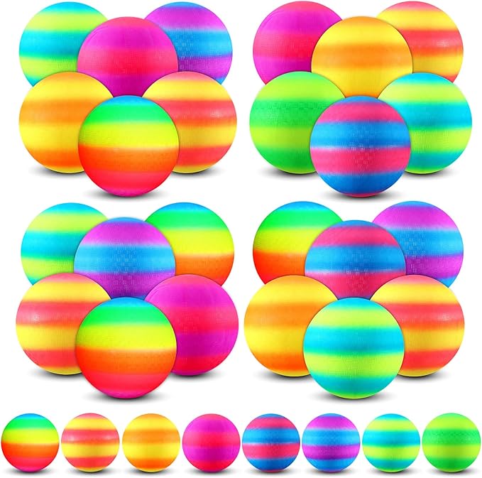 Jerify 40 Pack 8.5 inch Playground Balls Bulk Colorful Inflatable Bouncy Dodgeball Handball Kickball for Kids Adults Ball Games, Gym, Camps, Picnic,Beach, School,Indoor and Outdoor Games