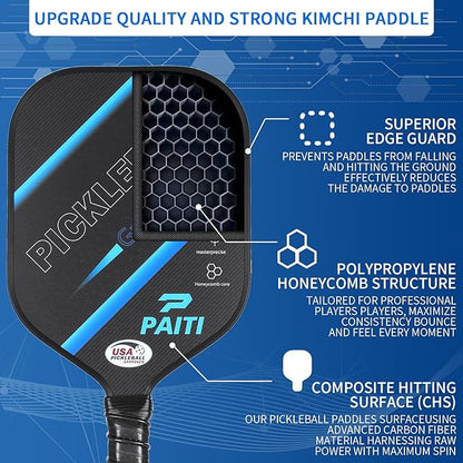 Pickleball Paddles, USAPA Approved Reinforced 13mm Thick Core Fiberglass Surface Pickleball Set with Pickleball Rackets,pickleball paddles set of 2, Pickle Ball Paddle Set tennis gifts for Men Women