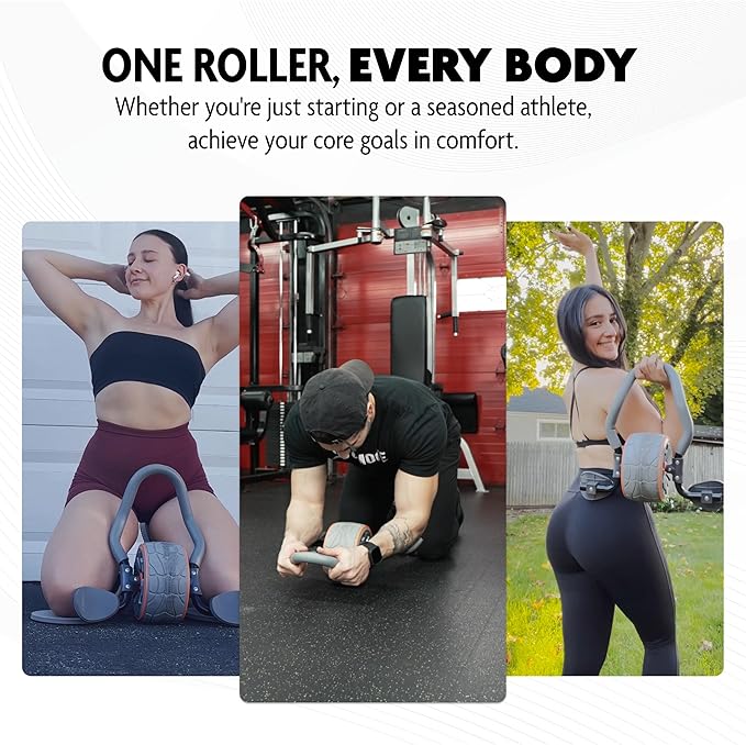 DMoose Fitness Ab Roller Wheel with Elbow Support & 2 Knee Pads - Abdominal Trainer for Core Workout - Perfect Abs Workout Equipment for Home and Gym - Flex Exercise Roller for Men and Women