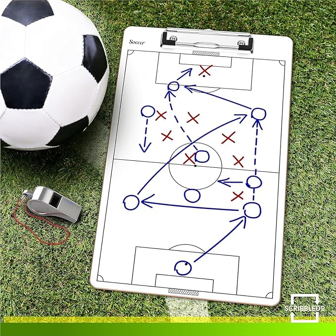 Scribbledo Soccer Dry Erase Coaching Board 15"x9" Soccer Whiteboard for Coaches Soccer Coaching Equipment Accessories Tactics Field Board Making it The Perfect Coach Gifts