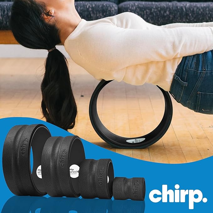 Chirp Wheel Foam Roller - Targeted Back Foam Roller for Back Pain Relief, Deep Tissue Muscle Massage, Trigger Point Round Foam Roller - High Density Foam Roller for Physical Therapy & Exercise