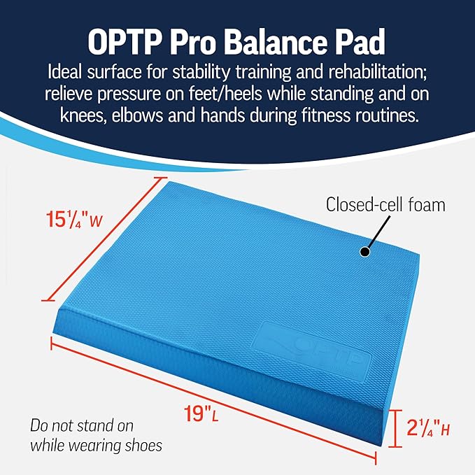 OPTP Pro Balance Pad - Soft Foam Balance Pads for Physical Therapy - Exercise Balance Pad and Workout Pad for Stability Training, Yoga, and Fitness