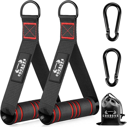 Heavy Duty Exercise Handles, Gym Handles for Cable Machine Attachment, Grip Gym Equipment, Resistance Bands, and Weight Lifting (Set of 2)