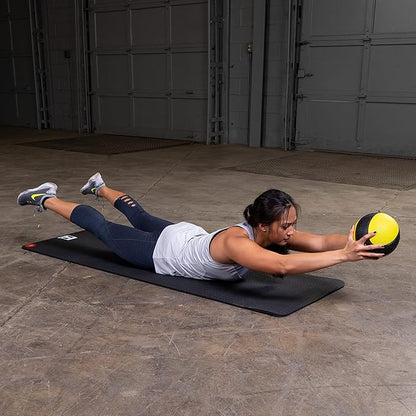 Body-Solid Rubber Medicine Ball - Superior Grip, Textured Surface, Adjustable Air Pressure Fitness Balls - Ideal for Cardio and Core Exercise in Home & Gym Workouts