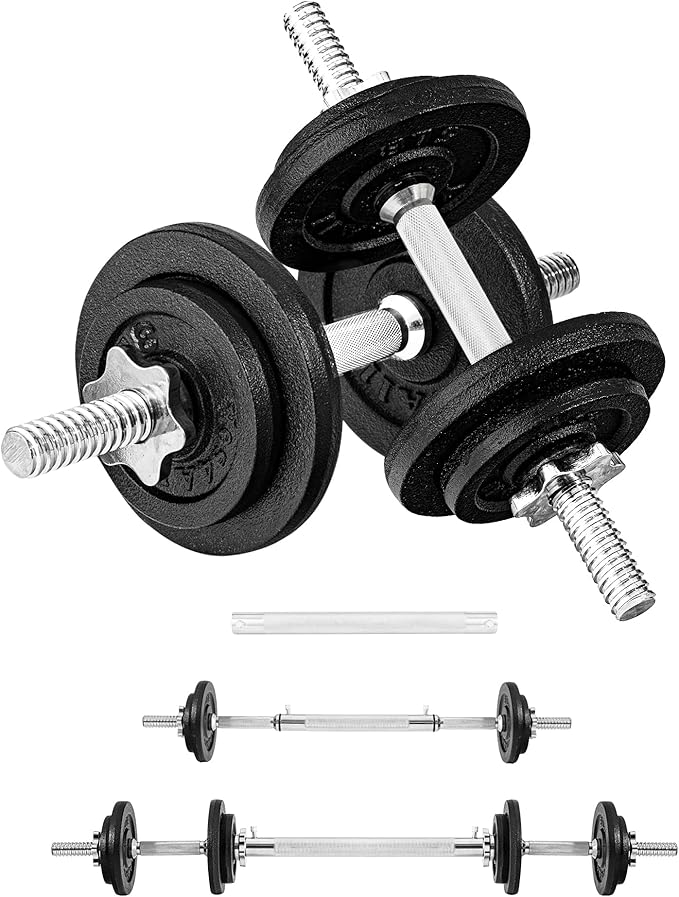 Yes4All Adjustable Dumbbell Set with Weight Plates, Star Lock Collars/Connector, 40lbs to 200lbs Adjustable Weight Plates Set