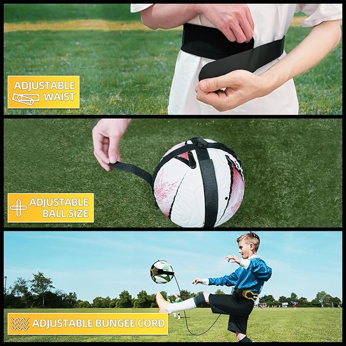 Sportout Soccer/Volleyball Training Equipment Aid, Solo Soccer Trainer, Football Accessories with Adjustable Waist Belt for Kids Adults, Perfect Soccer/Volleyball Gift