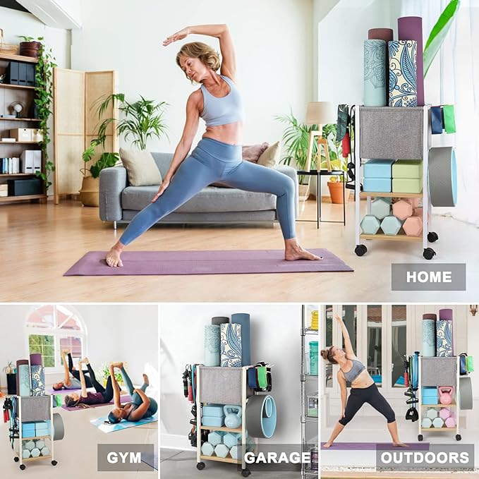 Weight Rack Dumbbell Rack Garage Storage Organization Garage Shelving Yoga Mat Storage Rack Home Gym Equipment Workout Equipment Storage Organizer Yoga Mat Holder Gym Essentials Women Men Fitness