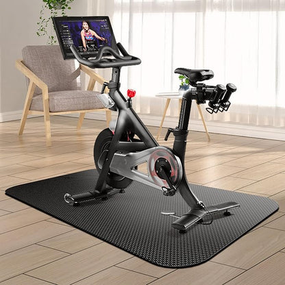 Bike Mat Exercise Bike Mat,Treadmill Mat for Carpet & Hardwood Floors,Mats for Gym Equipment,Indoor Exercise Equipment Mat,Exercise Mat,Fitness Mat,Stationary Bike Mat (Black, 23.6" × 47.3")