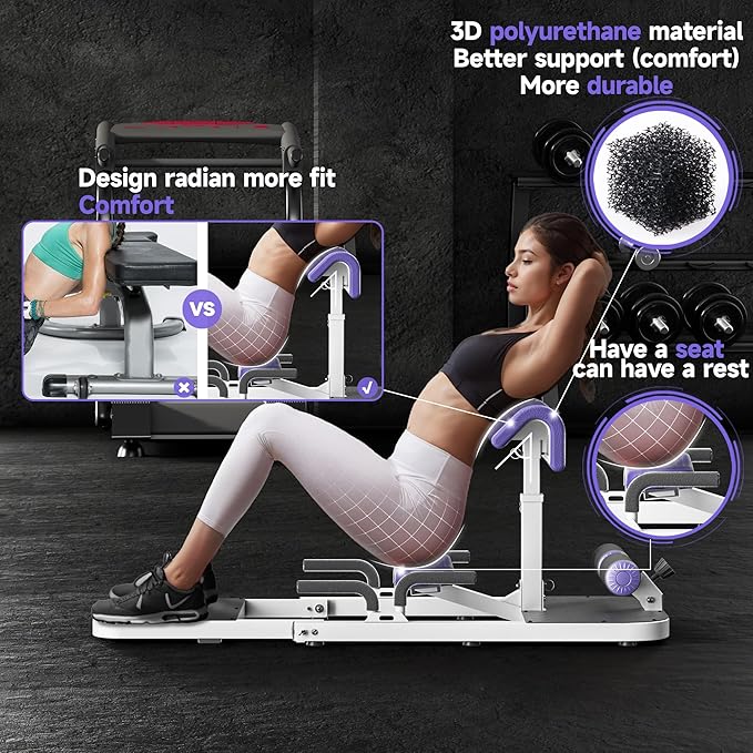 Hip Thrust Machine with High Resistance and Protectors Pad - 3D High Density Polyurethane Cushion - Premium Squat for at Home Gym-Comes with Handles to Exercise Your Arms