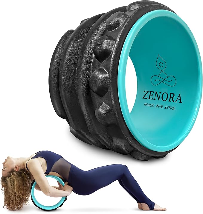 ZENORA Back Stretcher, Back Cracker & Back Roller, Back Pain Relief Product, Yoga Wheel, Foam Roller for Back, Back Stretching & Back Cracking Device, Back Popper. Comes with Instructions & Carry Bag