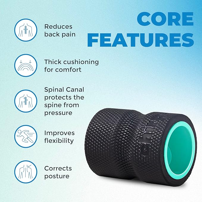 Chirp Wheel Foam Roller - Targeted Back Foam Roller for Back Pain Relief, Deep Tissue Muscle Massage, Trigger Point Round Foam Roller - High Density Foam Roller for Physical Therapy & Exercise