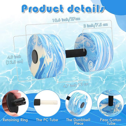 Water Aerobics Set for Aquatic Exercise, New Upgrade Aquatic Exercise Dumbbells and Foam Swim Aquatic Cuffs with Detachable Velcro, Aquatic Fitness Equipment for Water Workouts