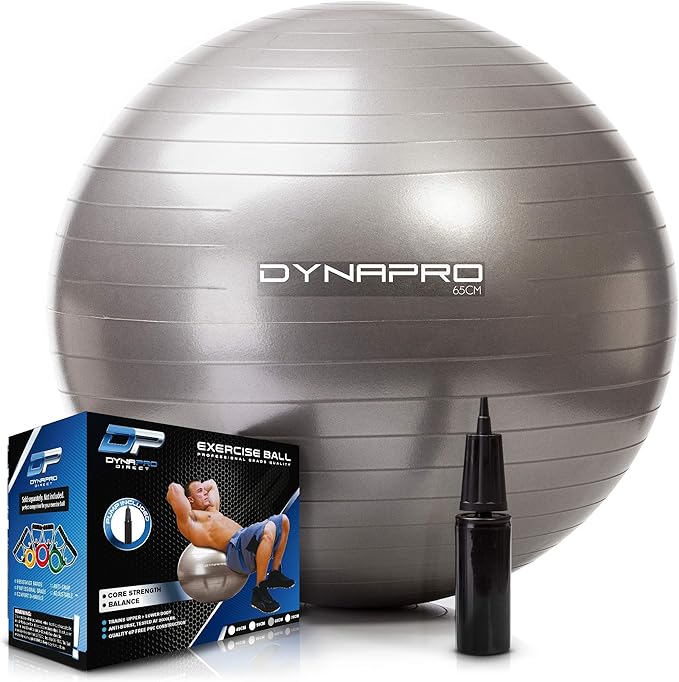 Exercise Ball – Extra Thick Eco-Friendly & Anti-Burst Material Supports over 2200lbs, Stability Ball for Home, Yoga, Gym Ball, Birthing Ball, Physio Ball, Swiss Ball, Physical Therapy or Pregnancy