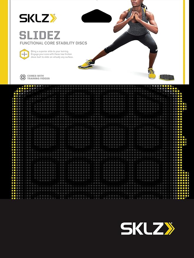 SKLZ Slidez Dual-Sided Exercise Glider Discs for Core Stability Exercises for Hands & Feet, Standard Use,Yellow