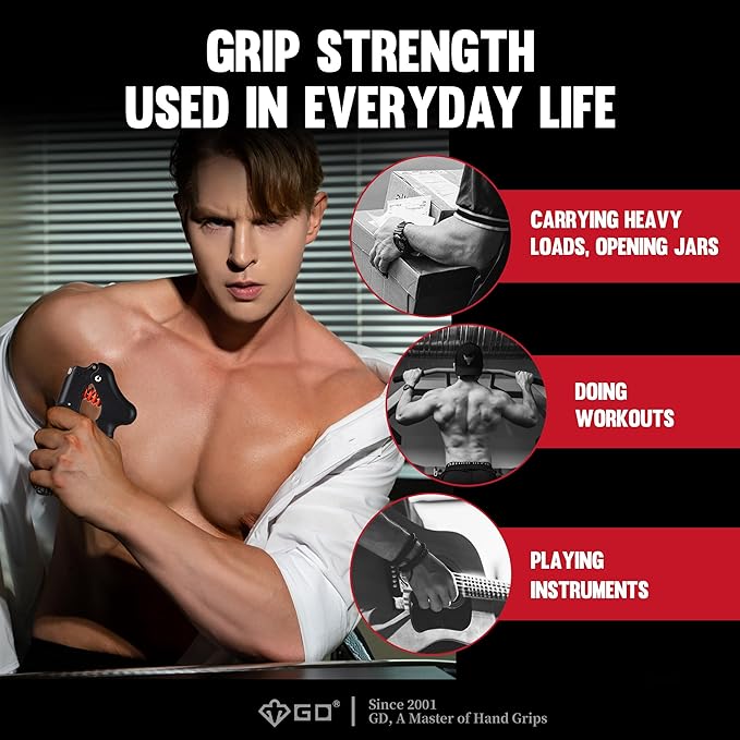 GD Grip Strength Trainer (Premium Adjustable Grip Strengthener for Forearm Training) Wrist and Forearm Strengthener