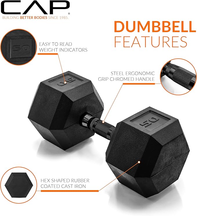 CAP Barbell Coated Hex Dumbbell Weight