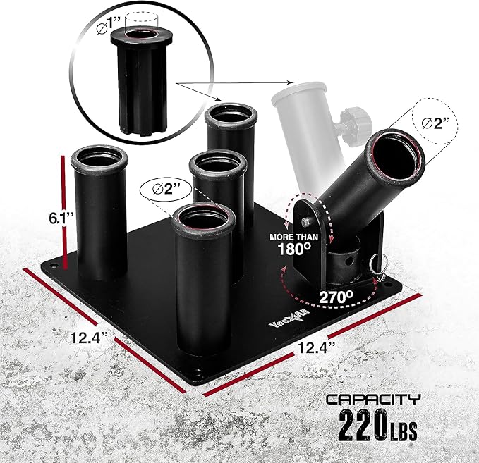 Yes4All T Bar Row Platform, Landmine Attachment for Barbell fits 1” Standard Bar & 2” Olympic Bar, Landmine Handle T Row