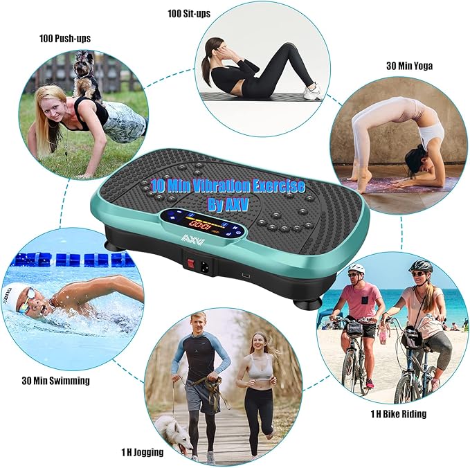 Vibration Plate Fitness Platform Exercise Machine Vibrating Shaking Full Body Shaker Workout Power Waver Vibrate Stand Shake Board Sport Gym for Weight Loss Fat Burner for Women Men