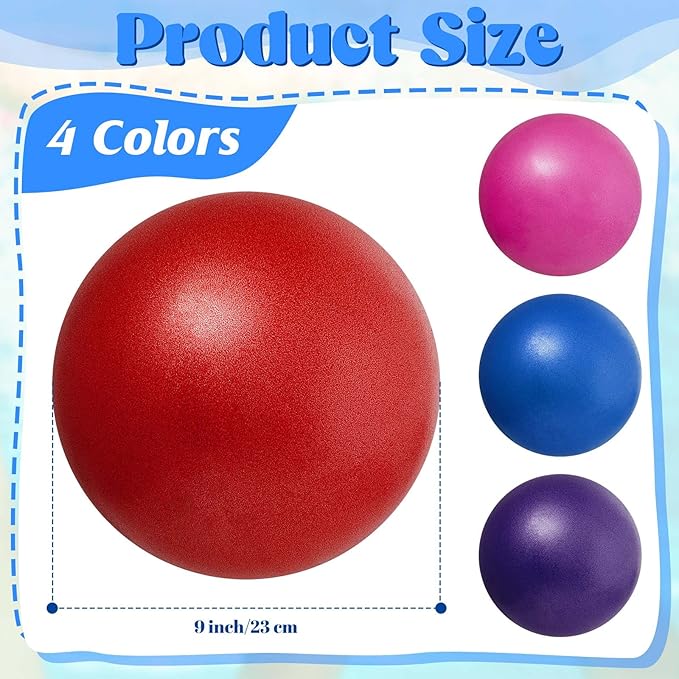 4 Pcs Water Resistance Ball 10 Inches Low Impact Pool Workout Equipment for Adults PVC Aquatic Exercise Equipment for Women Men Water Sports Swimming Fitness, Pink Blue Purple and Red