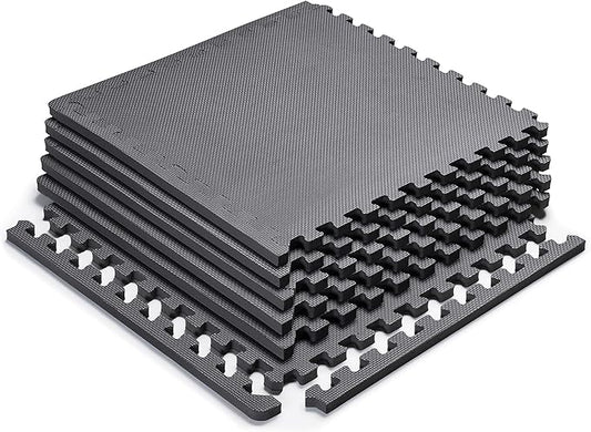 Marcy EVA Foam Interlocking Flooring Mat High Density Non-Slip Tiles for Fitness Equipment, Workout Cushion and Floor Protection