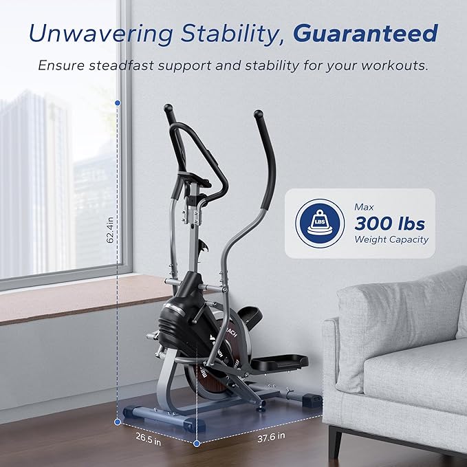 MERACH Elliptical Machines for Home, 3 in 1 Cardio Climber Stepping Elliptical Machine with MERACH APP Compact Elliptical Exercise Machine, & Stair Stepper Trainer, 16-Level Magnetic Resistance