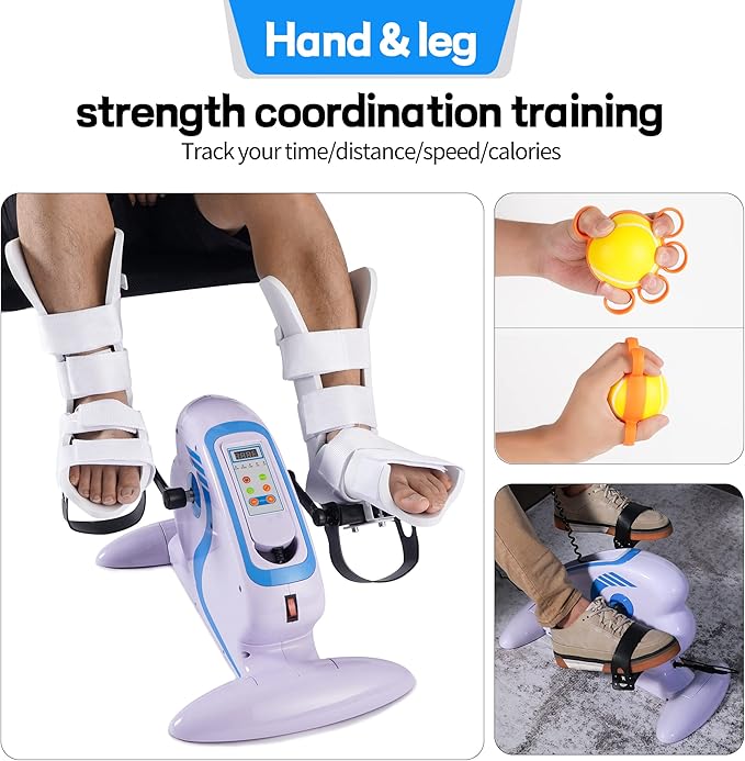 Electric Pedal Exerciser, Low Impact Exercise Rehabilitation for Arms and Legs Electric Mini Exercise Bike with Leg Guards, No Resistance, Suitable for Home, Rehab Center and Office…