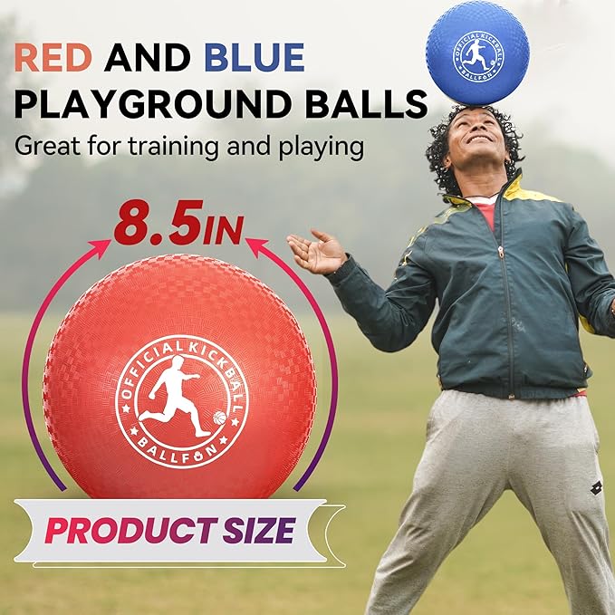 Playground Balls Kickball, Rubber Dodge Balls for Kids and Adults, Dodgeballs Handball Kick Ball Indoor and Outdoor, Official Bouncing Hand Balls, Outdoor Toys for School