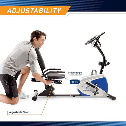 Marcy Magnetic Recumbent Exercise Bike with 8 Resistance Levels