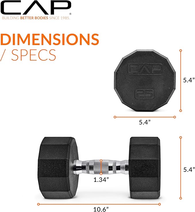 CAP Barbell Coated Hex Dumbbell Weight