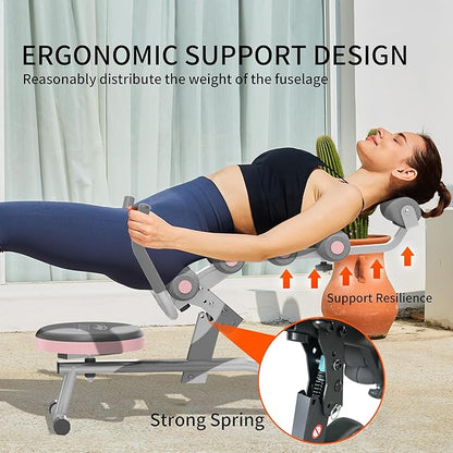 Leikefitness Back Relax Chair with Foam Roller Relieve Back Pain Back Stretcher Mini Inversion 360° Rotating Seat