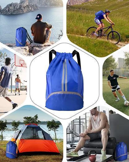 BROTOU Soccer Bags, Football Backpack, Volleyball Bag, Drawstring Soccer Backpack with Ball and Shoe Compartment