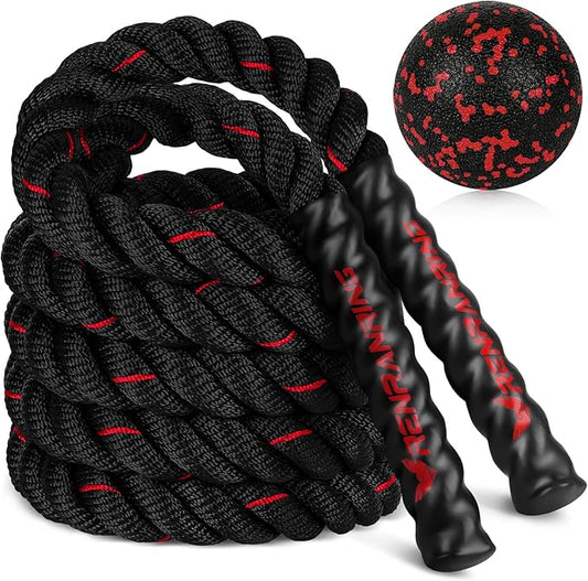 Jump Rope, 3lb 4lb 5lb Weighted Jump Rope for Fitness, 9.8ft Heavy Exercise Jumping Ropes, Adult Skipping Rope for Men Women Improve Strength,Building Muscle,Boxing,Home Workout Equipment,Gym Gift