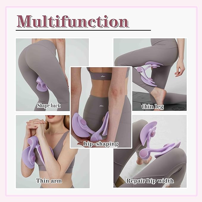 Kegel Sports Products/Female Thigh Master/Thigh Trainer/Pelvic Floor Muscle Trainer/Inner Thigh Toner/Postpartum Rehabilitation Pelvic Floor/Family Fitness Sports Equipment (Purple)