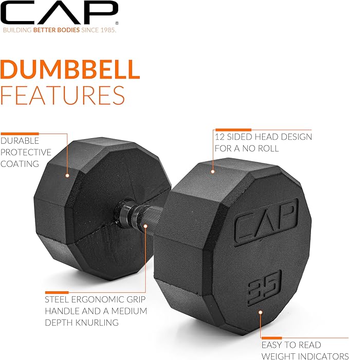 CAP Barbell Coated Hex Dumbbell Weight