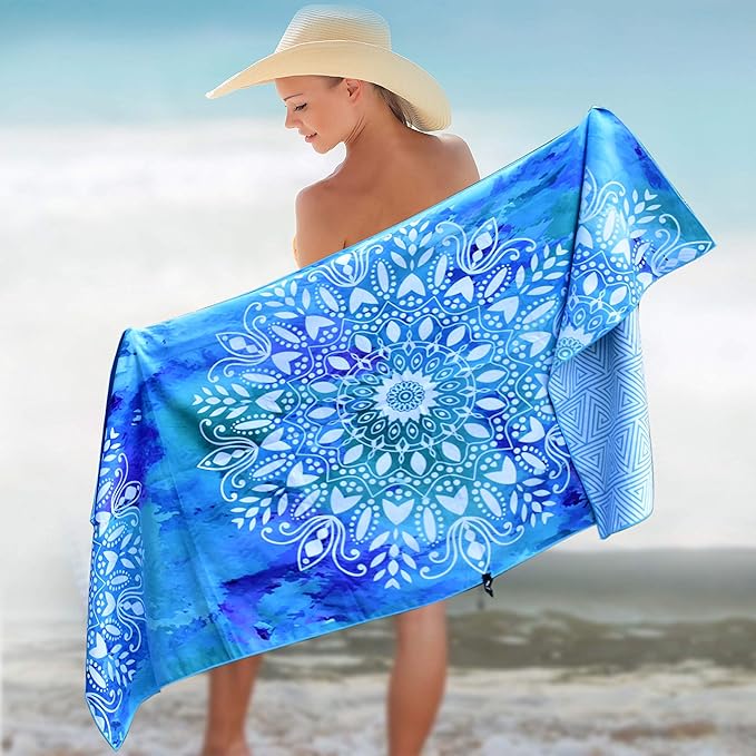 Elite Trend Microfiber Beach Towel - Extra Large 78x35 Inch Sand Free Quick Dry Towel for Travel, Swimming, Pool, Yoga, Hiking, Camping – Lightweight Fast Drying Microfiber Towel Compact for Adults