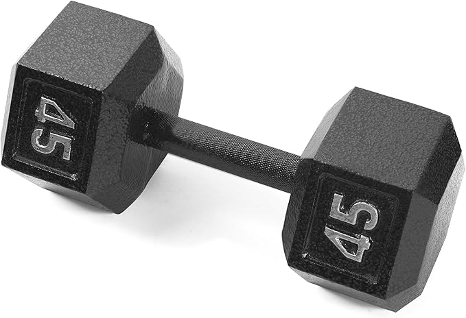 CAP Barbell Black Cast Iron Hex Dumbbell | 5-120 LBs | Single or Pair