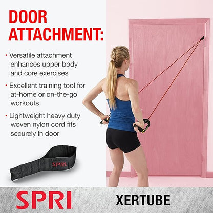 SPRI Xertube Resistance Bands with Handles – All Exercise Cords Sold Separately with Home Gym Workout Fitness Door Anchor Attachment Option