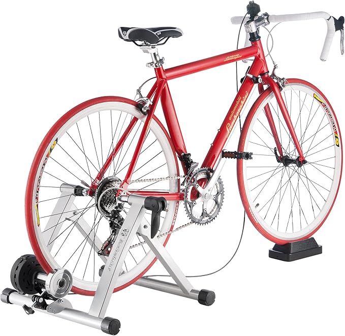 Indoor Bike Trainer – Convert Mountain, Road, or Beach Bicycle into a Stationary Exercise Bike for Indoor Riding All Year Round by Bike Lane (Silver)