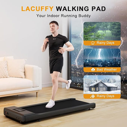 Smart Walking Pad, 2-in-1 Under Desk Treadmill for Home Office, Portable Walking/Jogging Machine with App & Remote Control, Fitness Data Recording