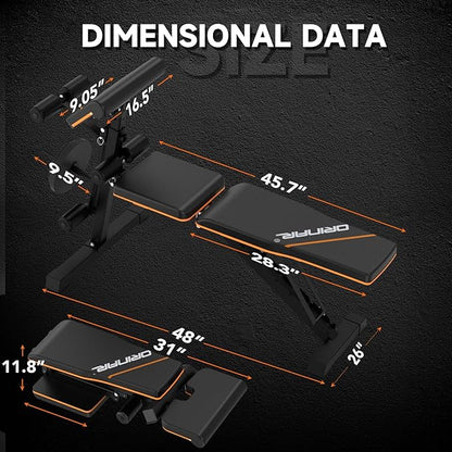 Weight Bench Press, Strength Training Adjustable Workout Benches for Full Body, Gym Benches for Incline Decline Exercise